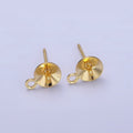 14K Gold plated Minimalist Needle Drill Stud Earrings Findings | Z758 - DLUXCA