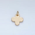 14K Gold plated Minimalist Quatrefoil Flower Charm | D722 - DLUXCA