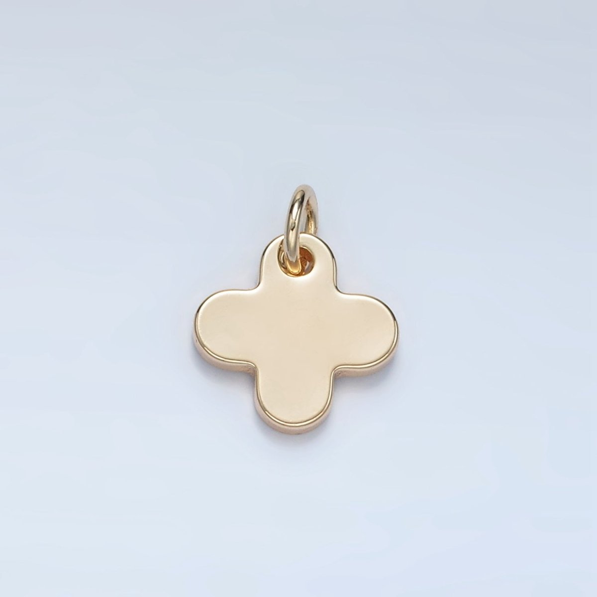 14K Gold plated Minimalist Quatrefoil Flower Charm | D722 - DLUXCA