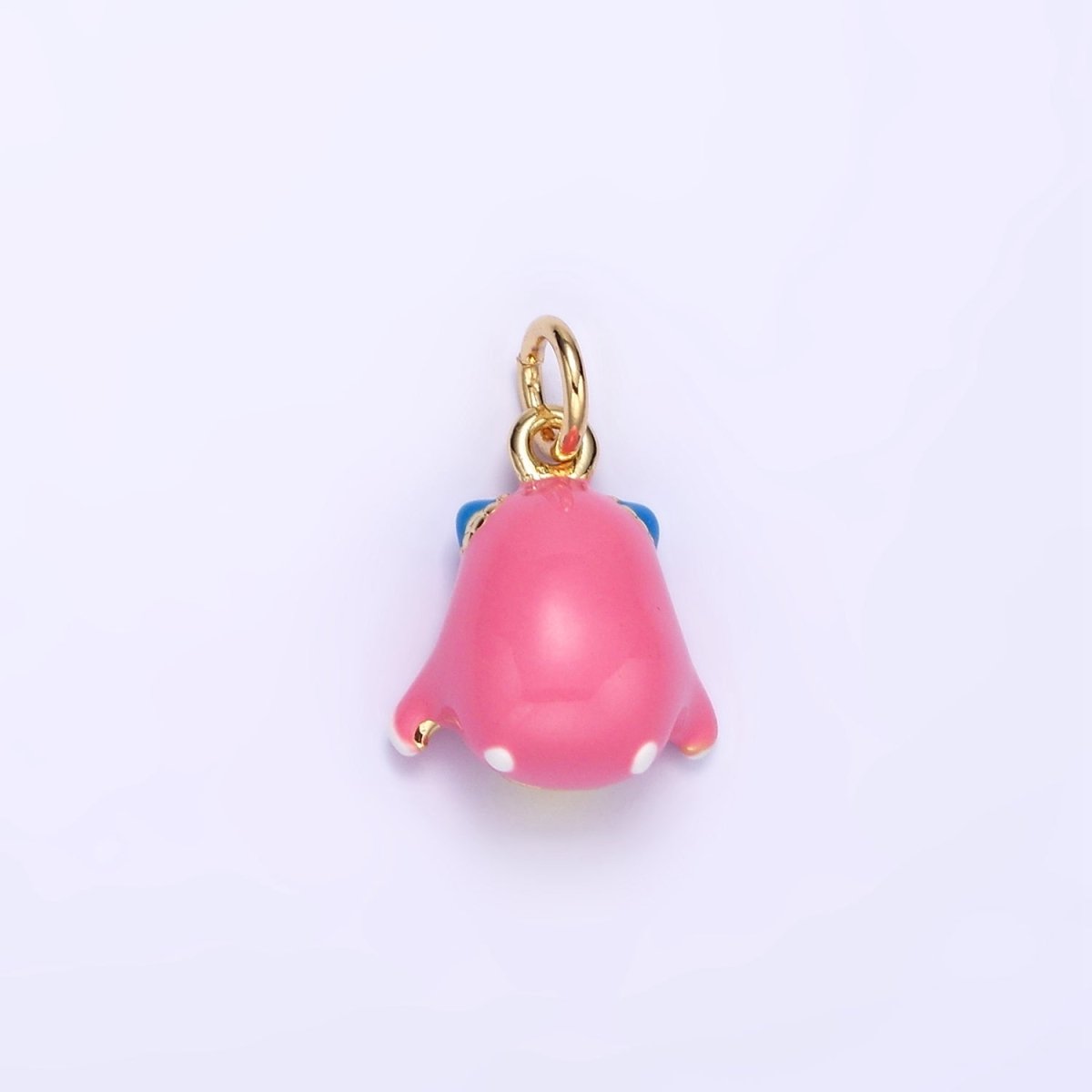 14K Gold plated Multicolor Enamel Alien Monster Puffed Charm | C590 - DLUXCA