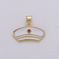 14k Gold plated Nurse Charm Nurse Hospital First Responder Jewelry, Thank you gift for Nurse, Doctor RN Necklace Jewelry making supply I-571 - DLUXCA