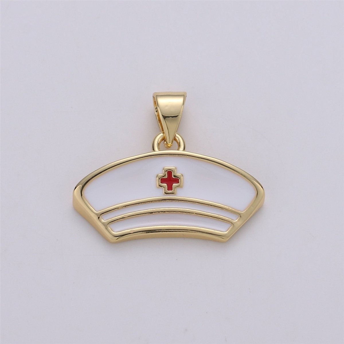 14k Gold plated Nurse Charm Nurse Hospital First Responder Jewelry, Thank you gift for Nurse, Doctor RN Necklace Jewelry making supply I-571 - DLUXCA