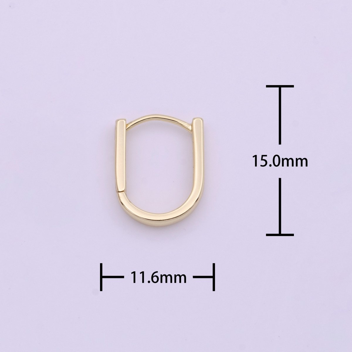 14K Gold plated Oblong Rectangle Earrings Oval Shape Earrings Minimalist Hoop Earrings Y-286 - DLUXCA