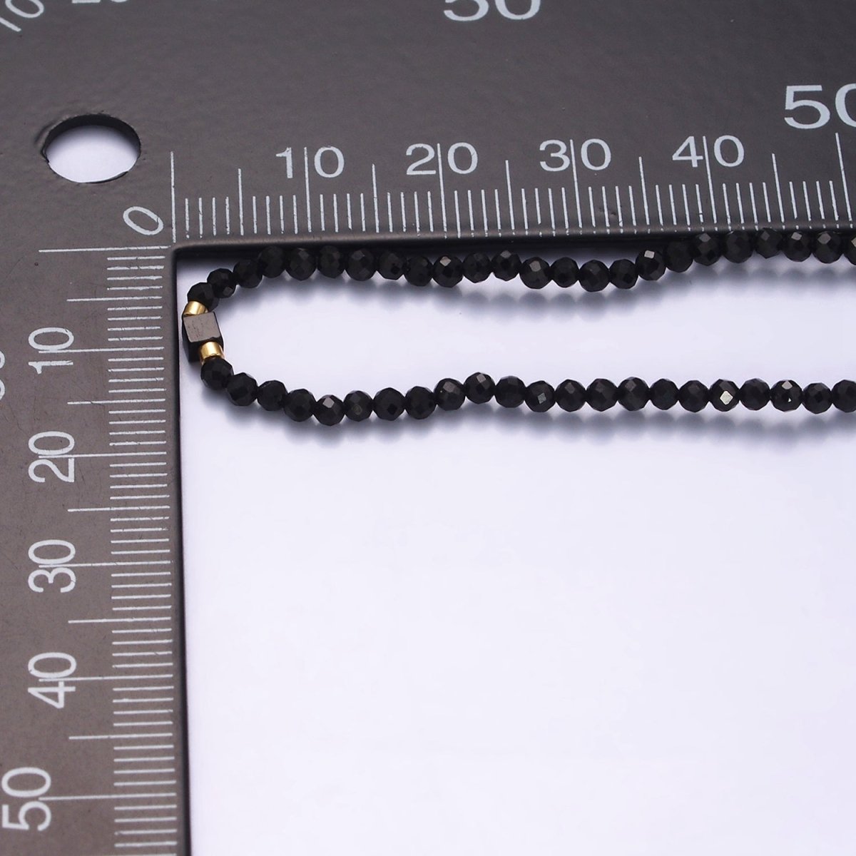 14K Gold plated Black Onyx Multifaceted Rope Adjustable Friendship Bracelet | WA-02165 ~ WA-02167