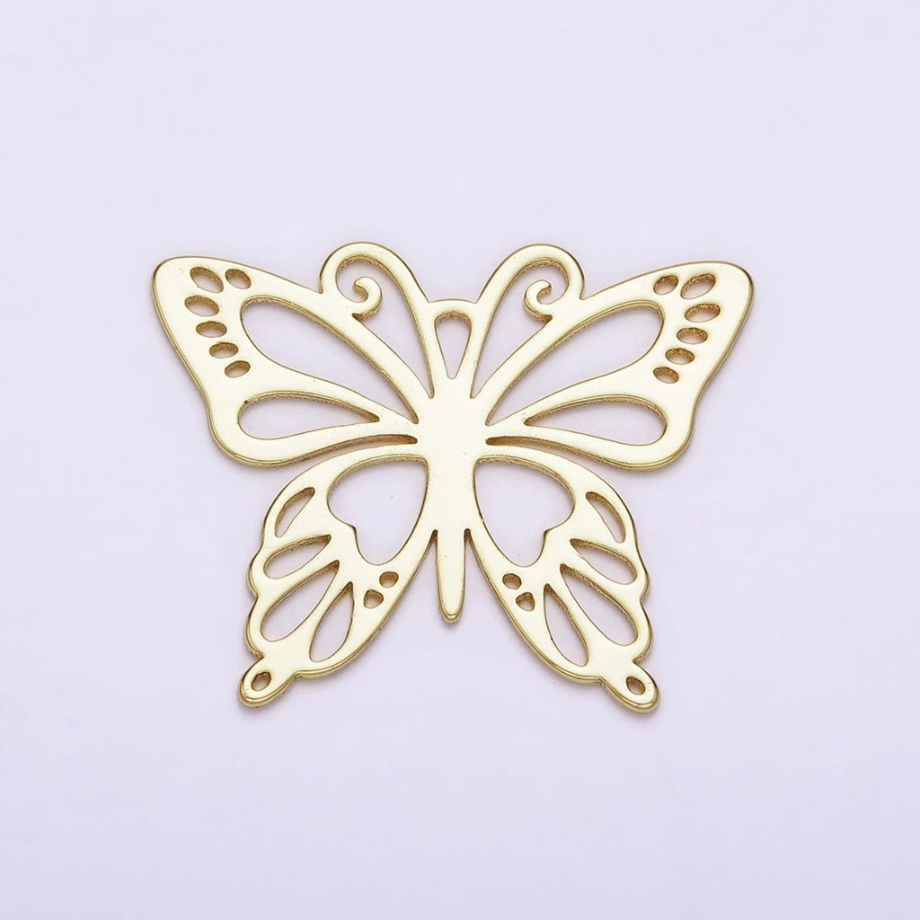 14K Gold plated Open Antenna Butterfly Mariposa Charm | AC1454 - DLUXCA