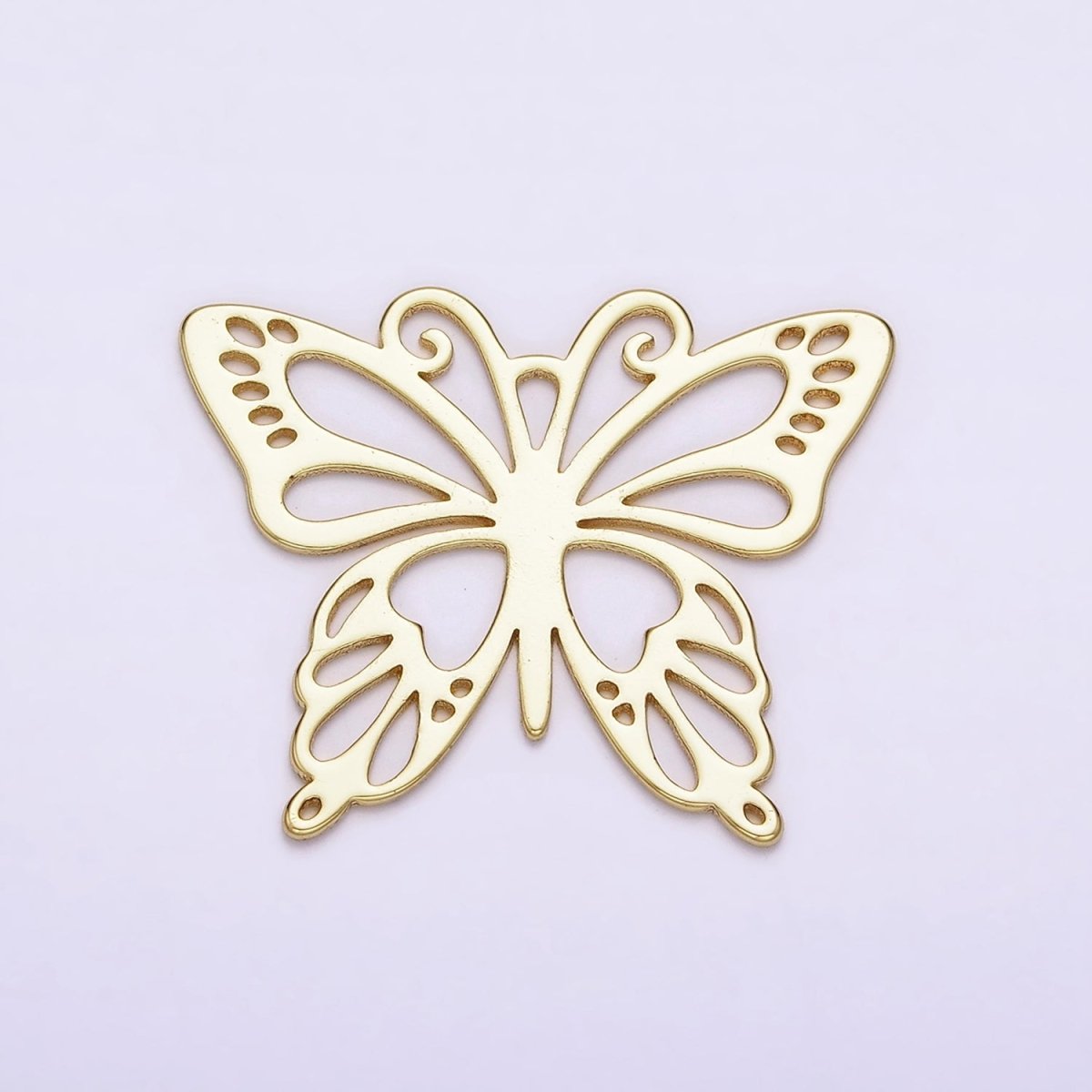 14K Gold plated Open Antenna Butterfly Mariposa Charm | AC1454 - DLUXCA