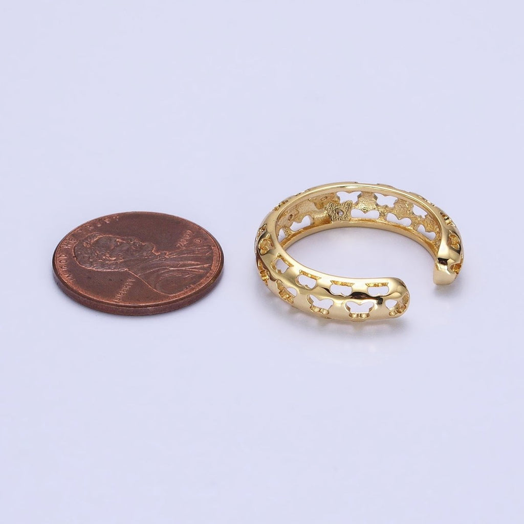 14K Gold plated Open Butterfly Adjustable Ring | R-220