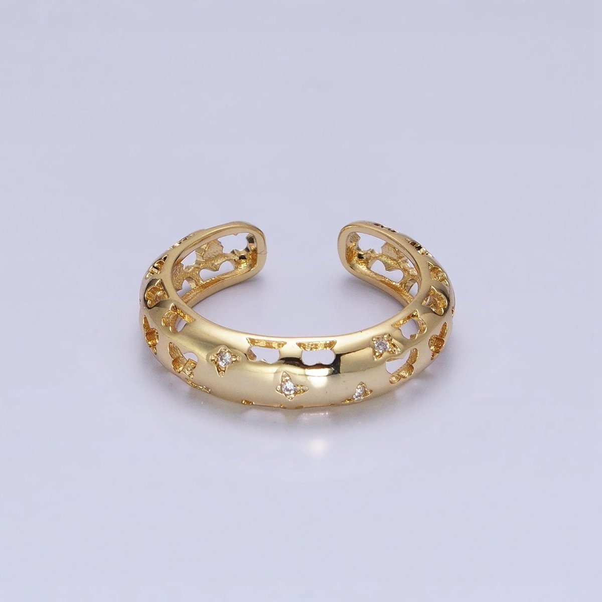14K Gold plated Open Butterfly Adjustable Ring | R-220