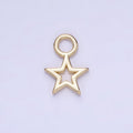 14K Gold plated Open Celestial Star Mini Charm | AG754 - DLUXCA