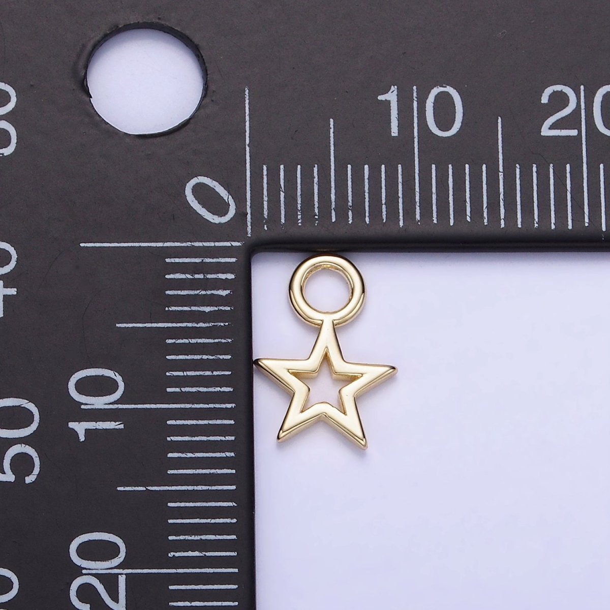 14K Gold plated Open Celestial Star Mini Charm | AG754 - DLUXCA