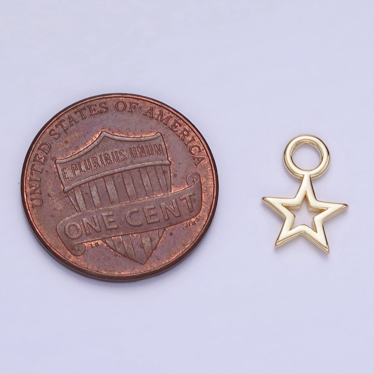 14K Gold plated Open Celestial Star Mini Charm | AG754 - DLUXCA