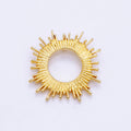 14K Gold plated Open Celestial Sunburst Back Loop Pendant in Gold & Silver | AG812 - DLUXCA