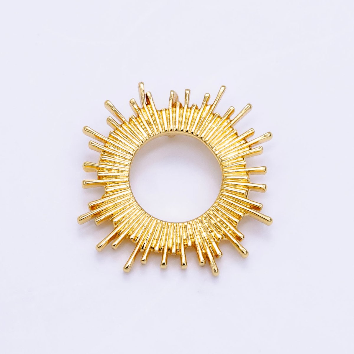 14K Gold plated Open Celestial Sunburst Back Loop Pendant in Gold & Silver | AG812 - DLUXCA