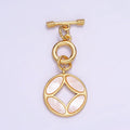 14K Gold plated Open Pearl Quatrefoil OT Toggle Clasps Closure Jewelry Making Supply | Z-694 - DLUXCA