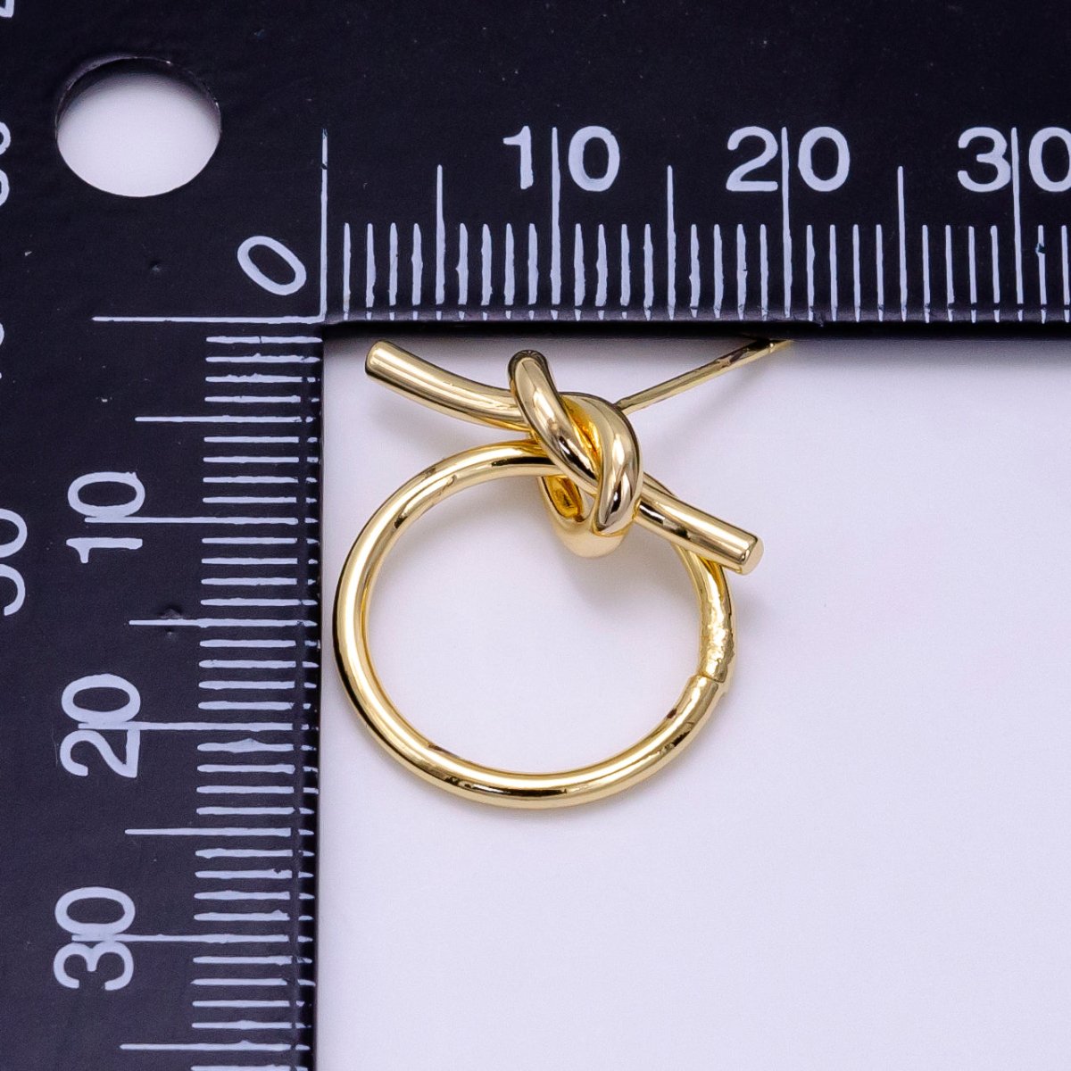 14K Gold plated Open Round Tied Knot Drop Stud Earrings in Gold & Silver | AB1279 AB1280