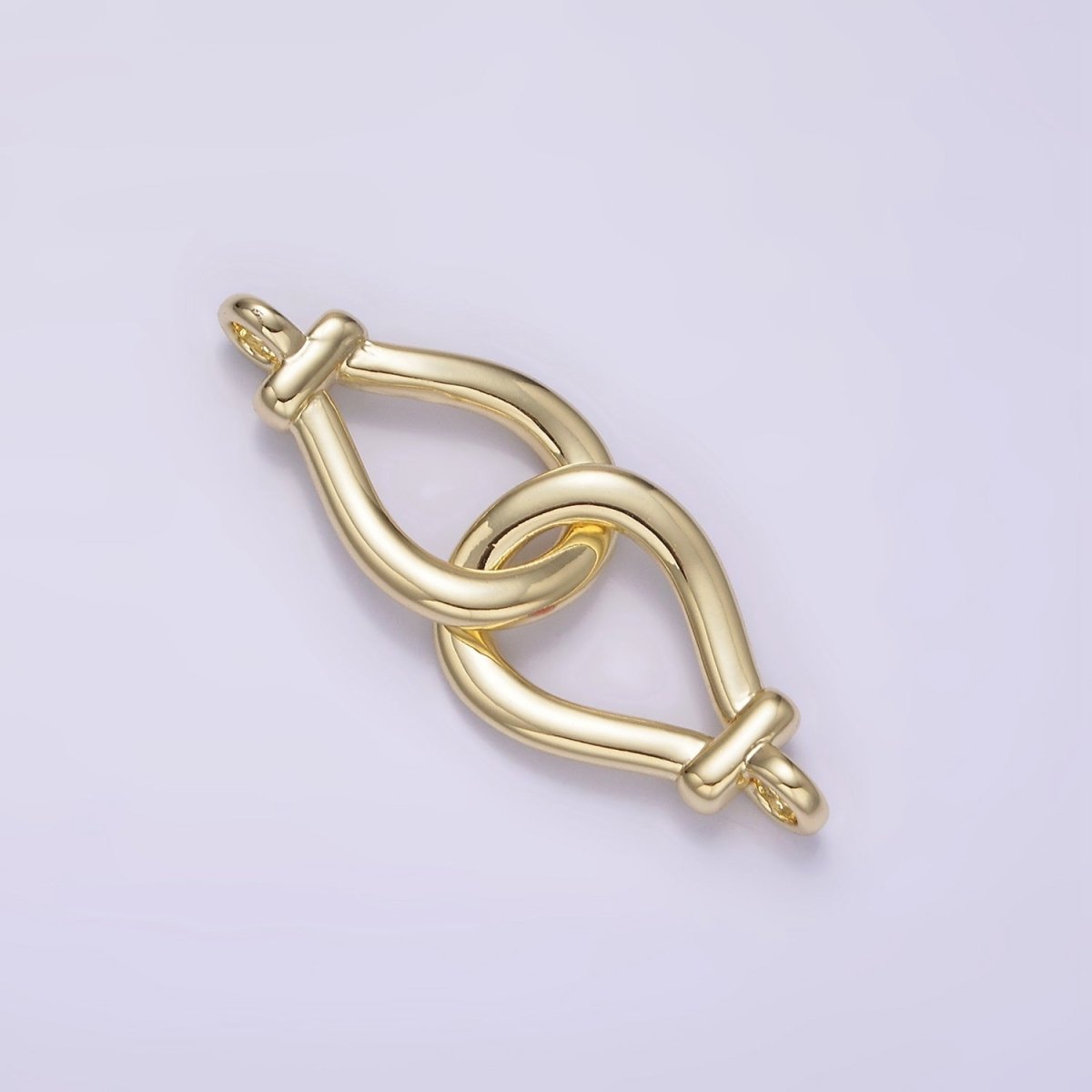 14K Gold plated Open Teardrop Over Lap Loop Band Minimalist Connector | G-063 - DLUXCA