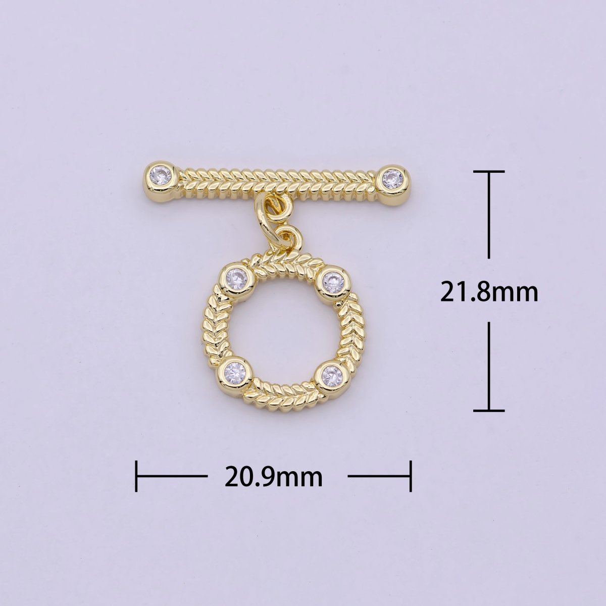 14K Gold plated OT Toggle Clasps Chevron CZ Clasps Connectors for Jewelry Handmade Making Bracelet Necklace L-622 - DLUXCA