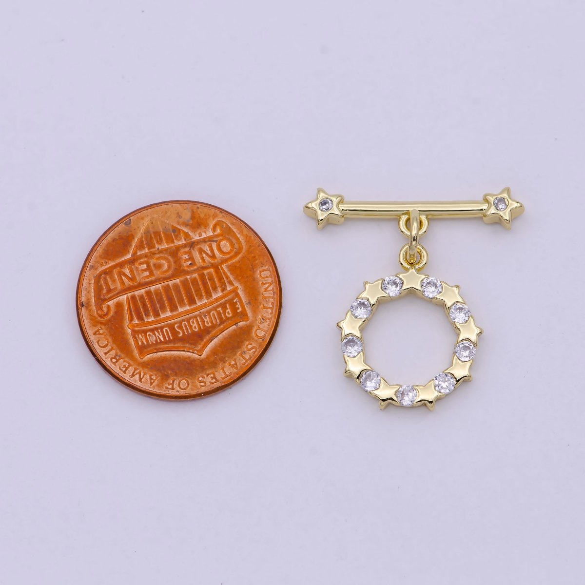 14K Gold plated OT Toggle Clasps Star CZ Clasps Connectors for Jewelry Handmade Making Bracelet Necklace L-630 - DLUXCA