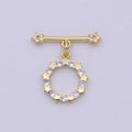 14K Gold plated OT Toggle Clasps Star CZ Clasps Connectors for Jewelry Handmade Making Bracelet Necklace L-630 - DLUXCA