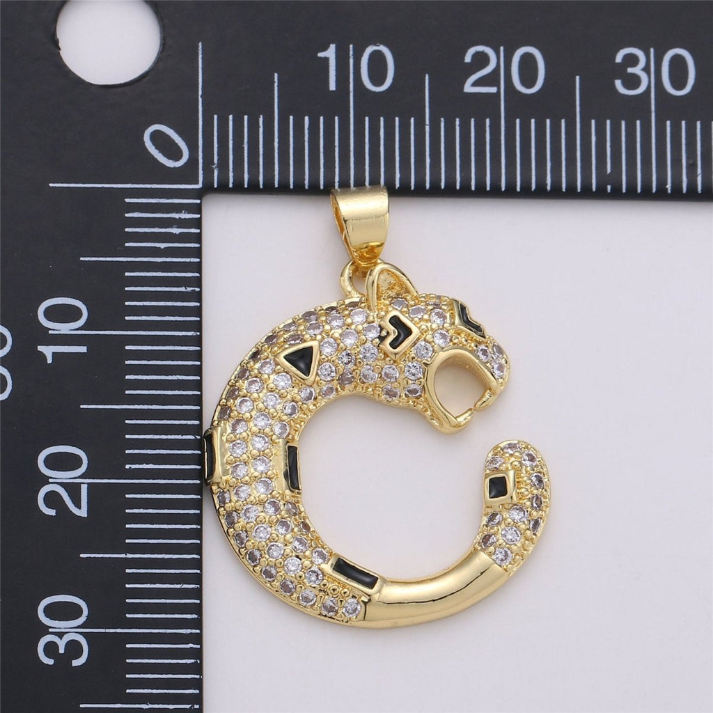 14k Gold plated Ouroboros Pendant, Snake Pendant, Ouroboros Charm, Snake Charm, Micro Pave Ouroboros Jewelry, Snake Jewelry, Serpent Charm I-616 - DLUXCA