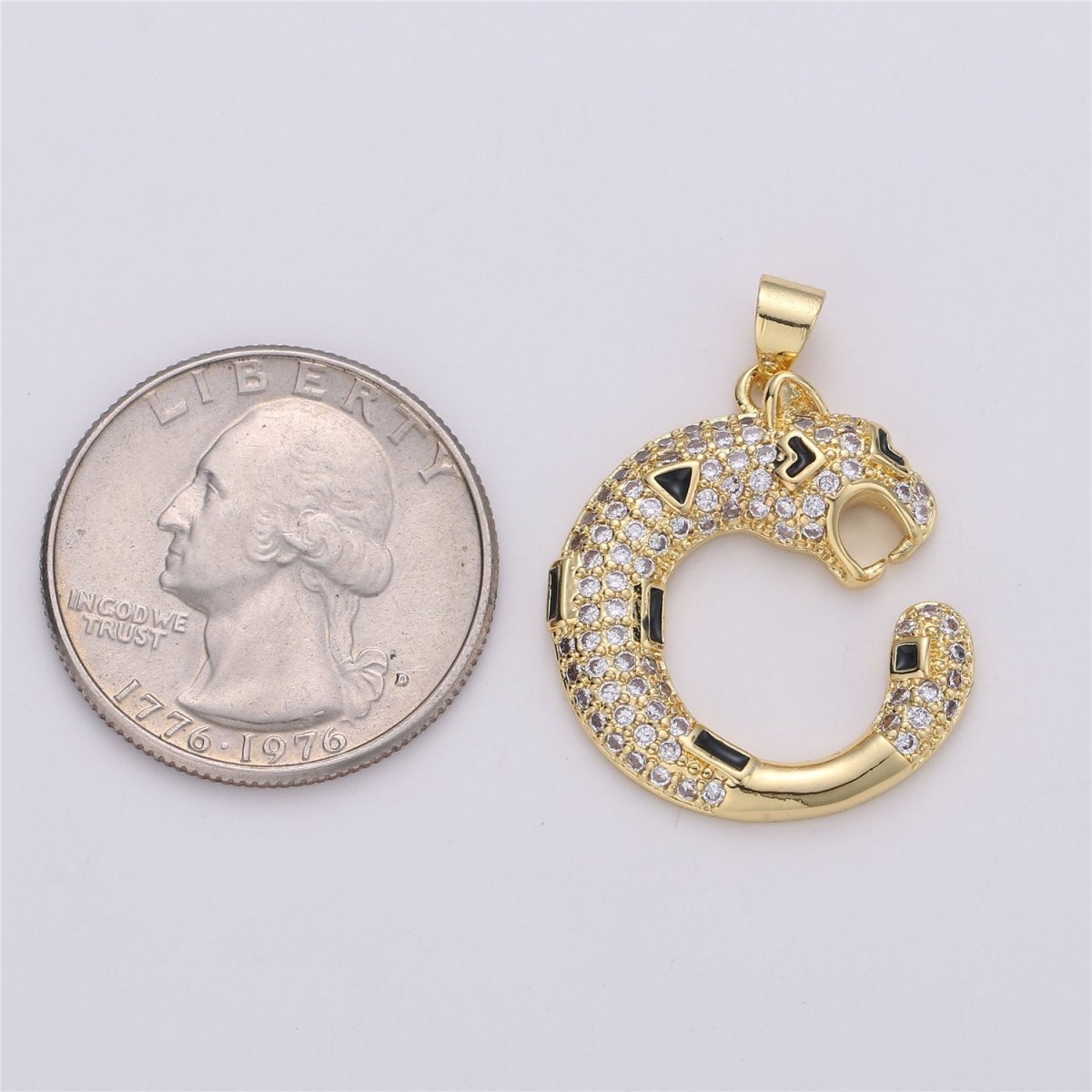 14k Gold plated Ouroboros Pendant, Snake Pendant, Ouroboros Charm, Snake Charm, Micro Pave Ouroboros Jewelry, Snake Jewelry, Serpent Charm I-616 - DLUXCA