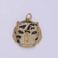 14k Gold plated Panther Pendant Leopard Animal Head Charm DIY Necklace Bracelet Jewelry Making Supplies W-191 - DLUXCA