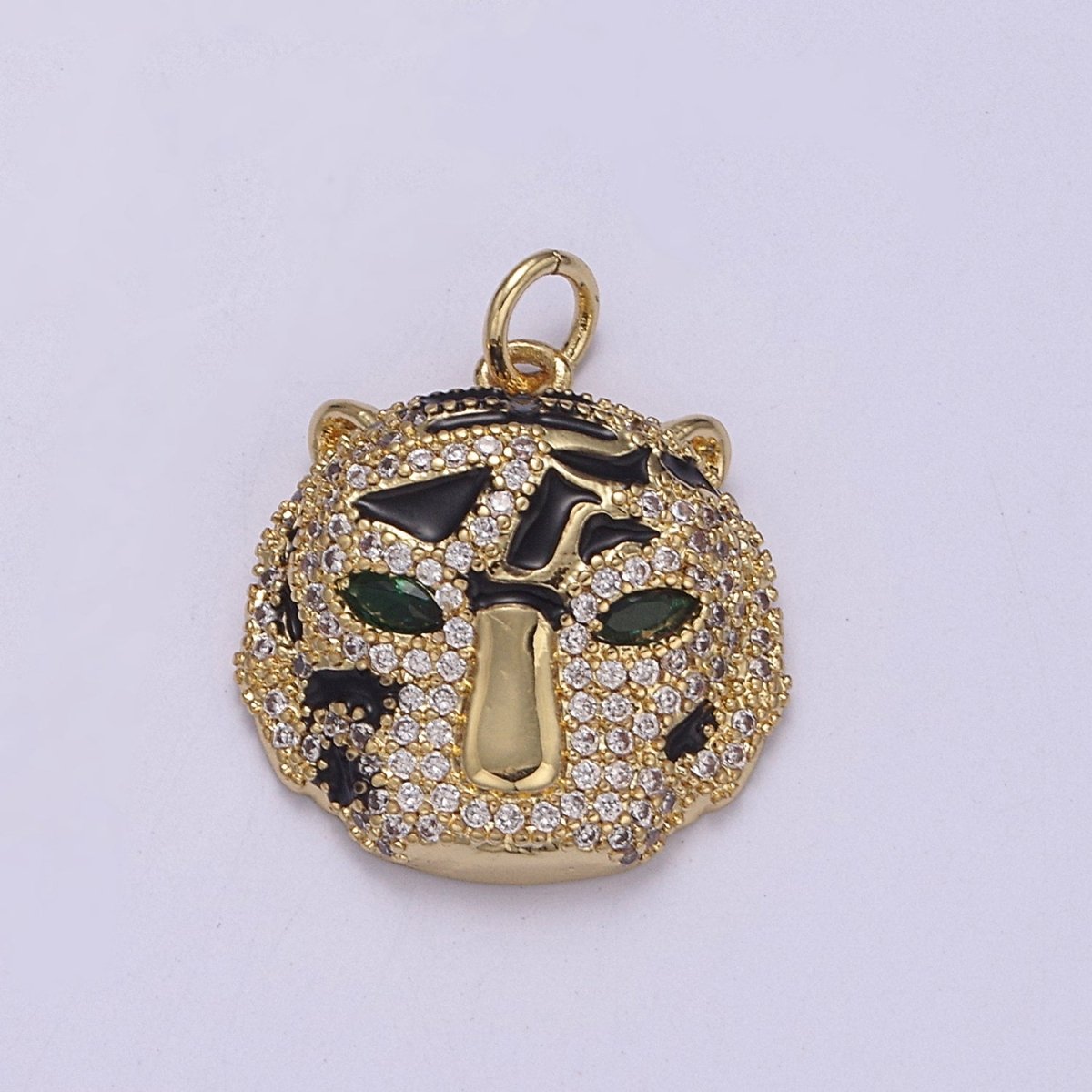 14k Gold plated Panther Pendant Leopard Animal Head Charm DIY Necklace Bracelet Jewelry Making Supplies W-191 - DLUXCA