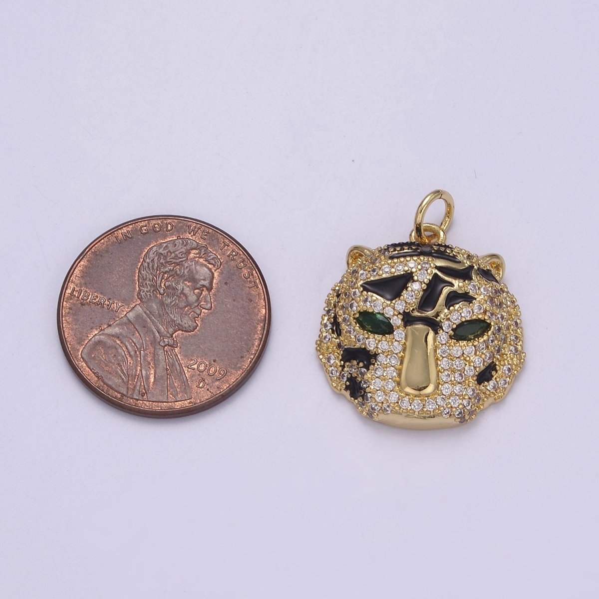 14k Gold plated Panther Pendant Leopard Animal Head Charm DIY Necklace Bracelet Jewelry Making Supplies W-191 - DLUXCA