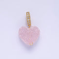 14K Gold plated Pink Heart Jelly Sugar Pendant | AA1311 - DLUXCA