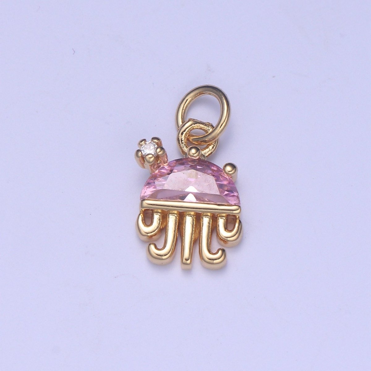 14K Gold plated Pink Octopus Charm E-292 - DLUXCA