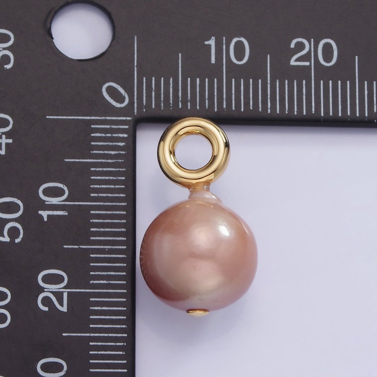 14K Gold plated Purple Freshwater Pearl Button Drop Pendant | P1704 - DLUXCA