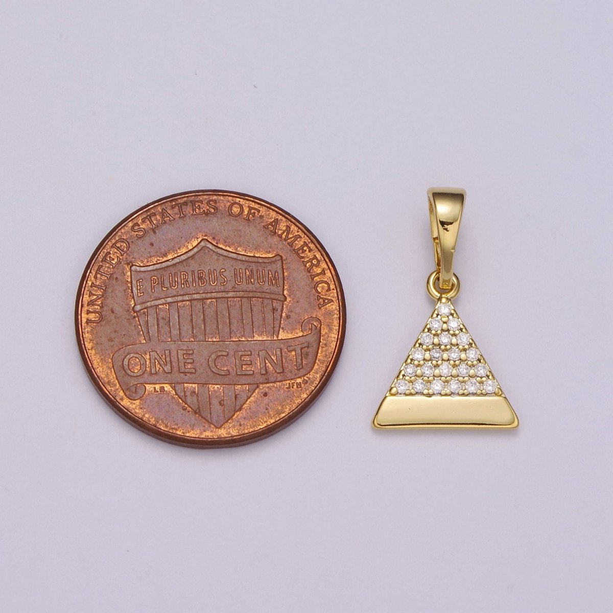 14k gold plated Pyramid Pendant Dainty Triangle Charm for Necklace Bracelet Earring N-1410 - DLUXCA