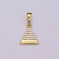 14k gold plated Pyramid Pendant Dainty Triangle Charm for Necklace Bracelet Earring N-1410 - DLUXCA