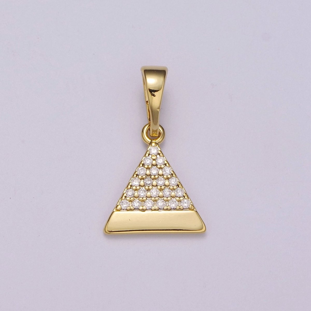 14k gold plated Pyramid Pendant Dainty Triangle Charm for Necklace Bracelet Earring N-1410 - DLUXCA