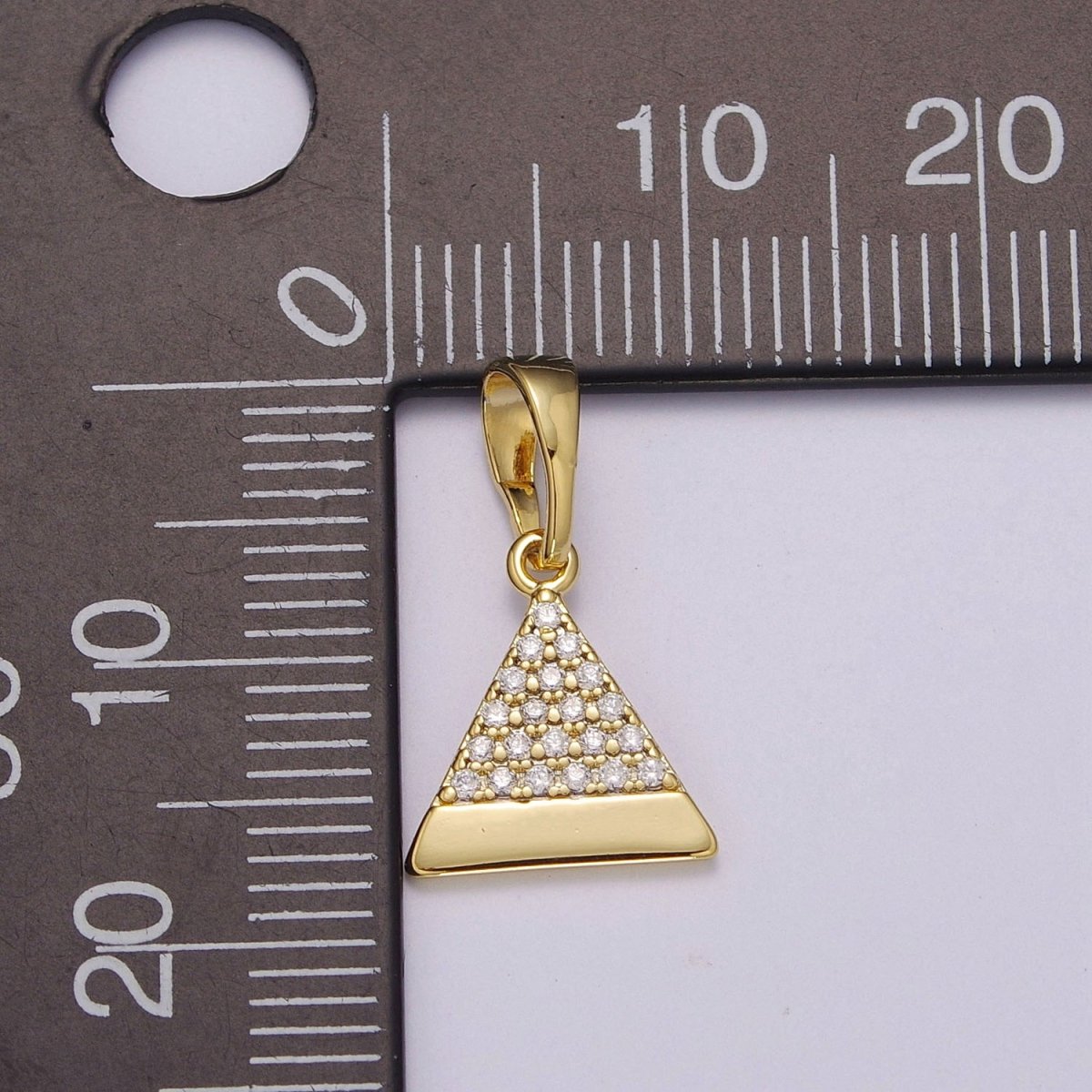 14k gold plated Pyramid Pendant Dainty Triangle Charm for Necklace Bracelet Earring N-1410 - DLUXCA