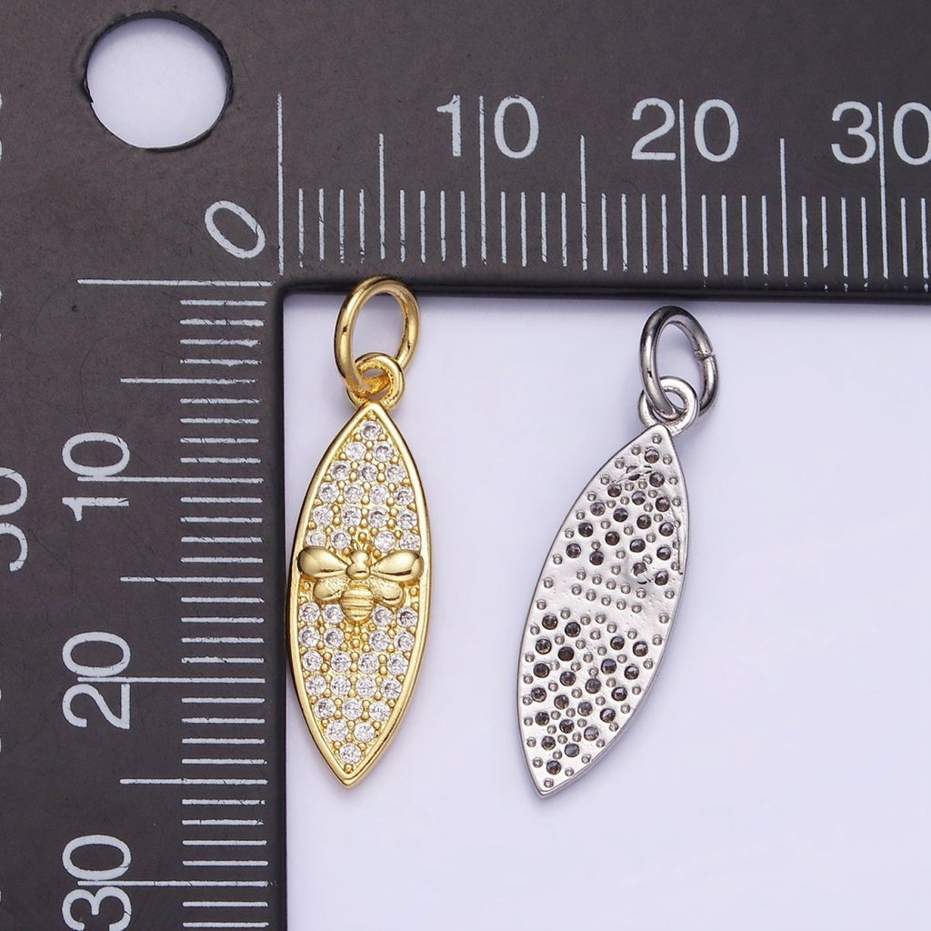 14K Gold plated Queen Bumble Been Micro Paved CZ Sphere Charm in Gold & Silver | W494
