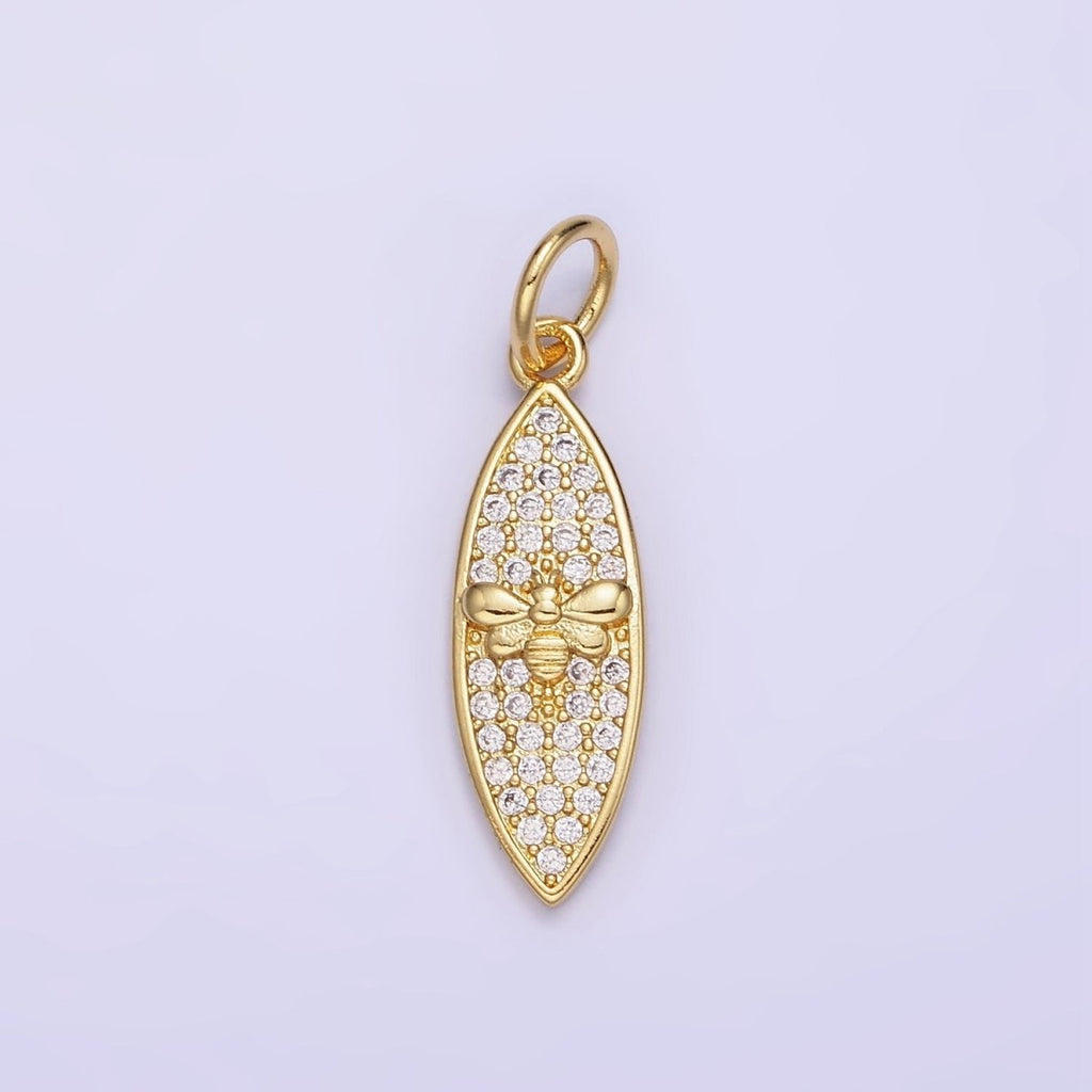 14K Gold plated Queen Bumble Been Micro Paved CZ Sphere Charm in Gold & Silver | W494