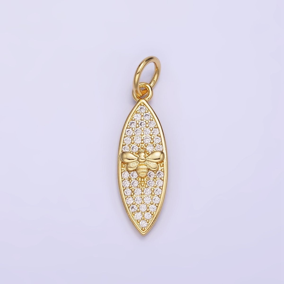 14K Gold plated Queen Bumble Been Micro Paved CZ Sphere Charm in Gold & Silver | W494