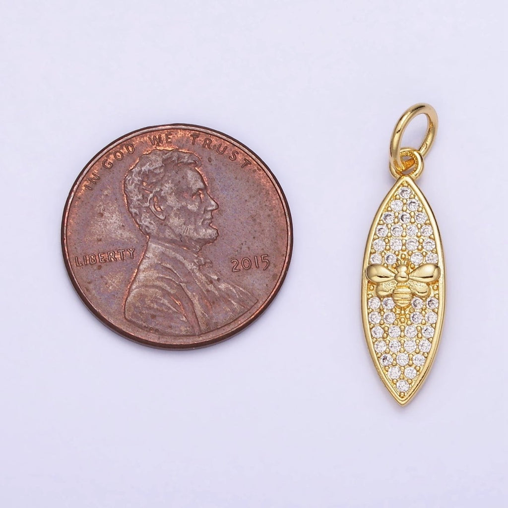 14K Gold plated Queen Bumble Been Micro Paved CZ Sphere Charm in Gold & Silver | W494