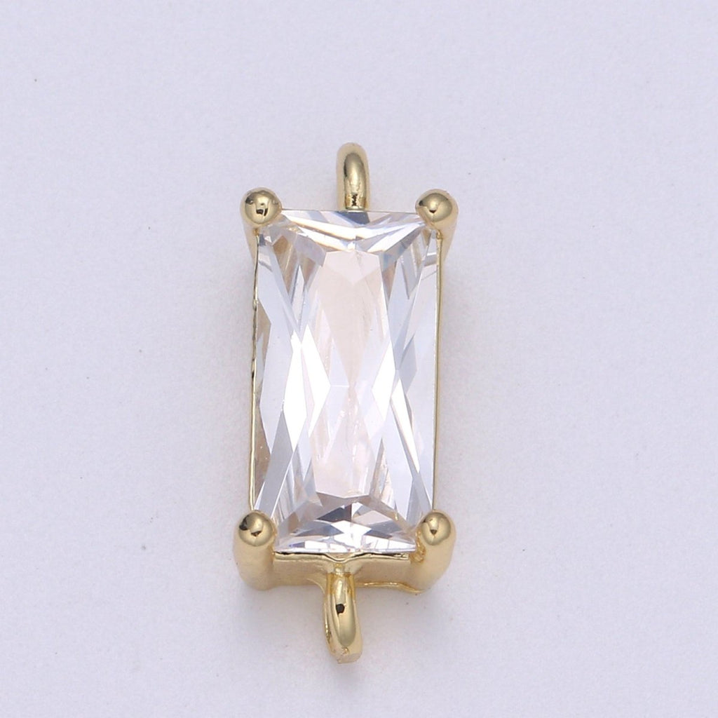 14K Gold plated Rectangle Stone Connectors F-608 F-609 F-610 F-611 F-612 F-613 - DLUXCA