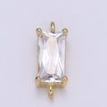 14K Gold plated Rectangle Stone Connectors F-608 F-609 F-610 F-611 F-612 F-613 - DLUXCA