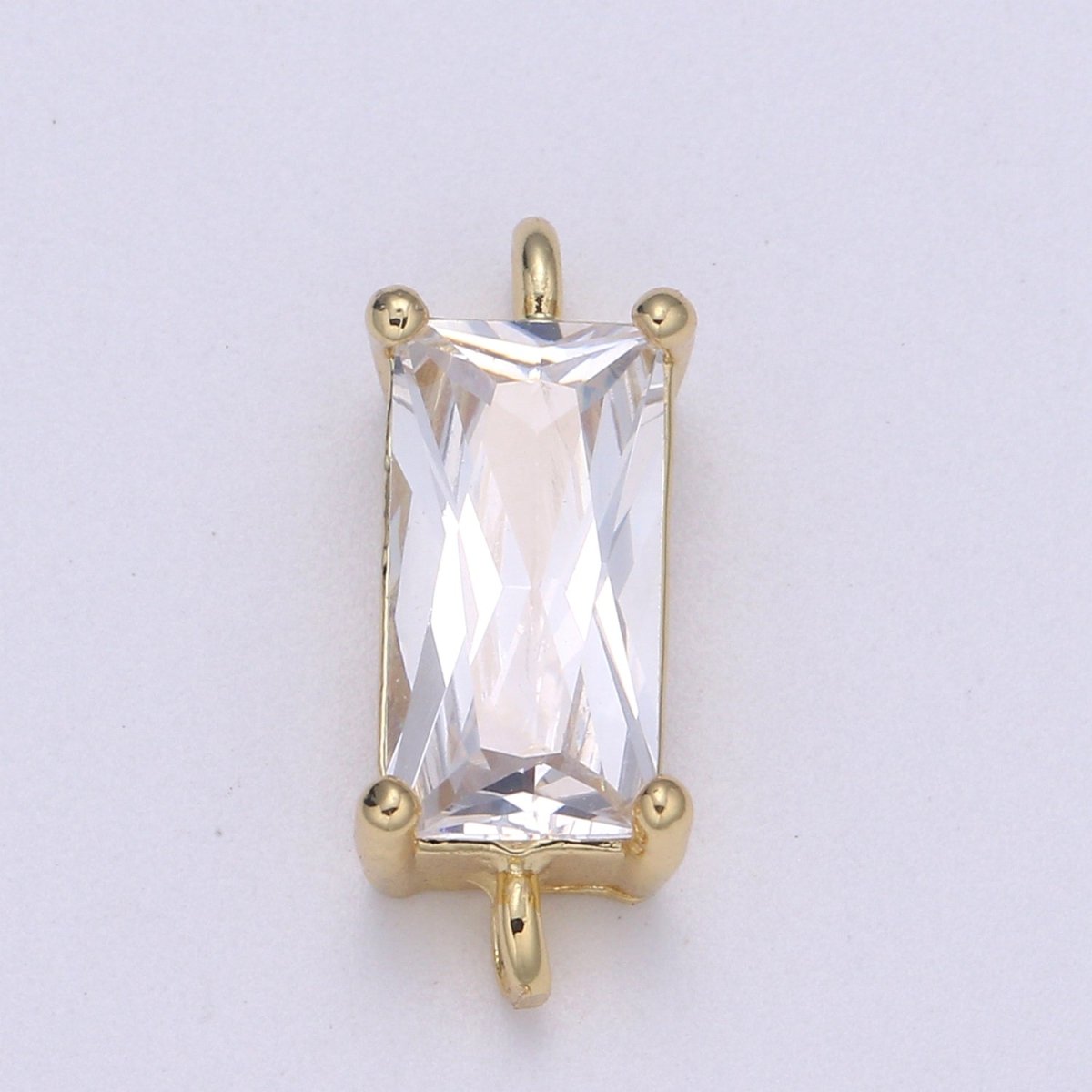14K Gold plated Rectangle Stone Connectors F-608 F-609 F-610 F-611 F-612 F-613 - DLUXCA