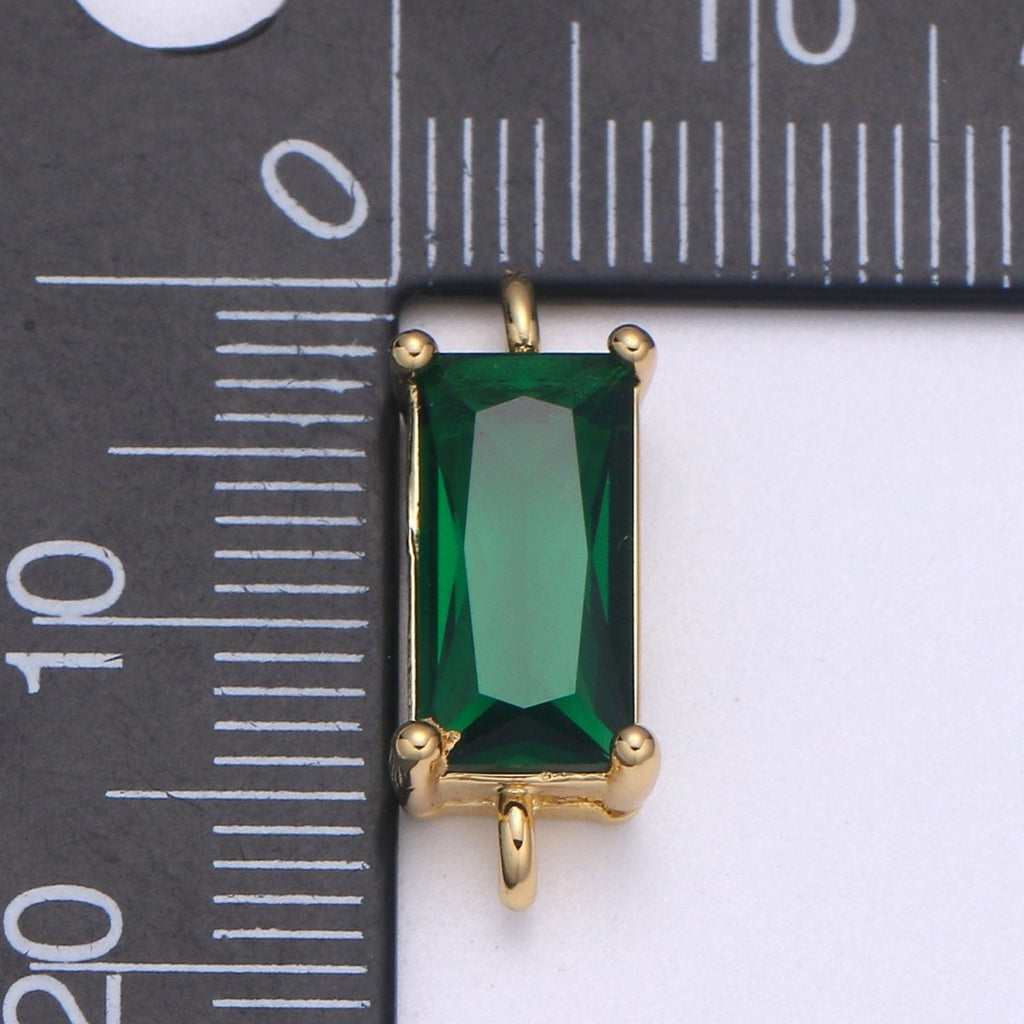 14K Gold plated Rectangle Stone Connectors F-608 F-609 F-610 F-611 F-612 F-613 - DLUXCA
