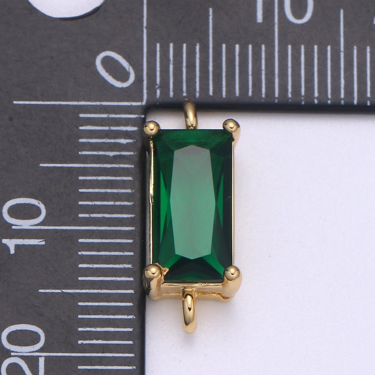 14K Gold plated Rectangle Stone Connectors F-608 F-609 F-610 F-611 F-612 F-613 - DLUXCA