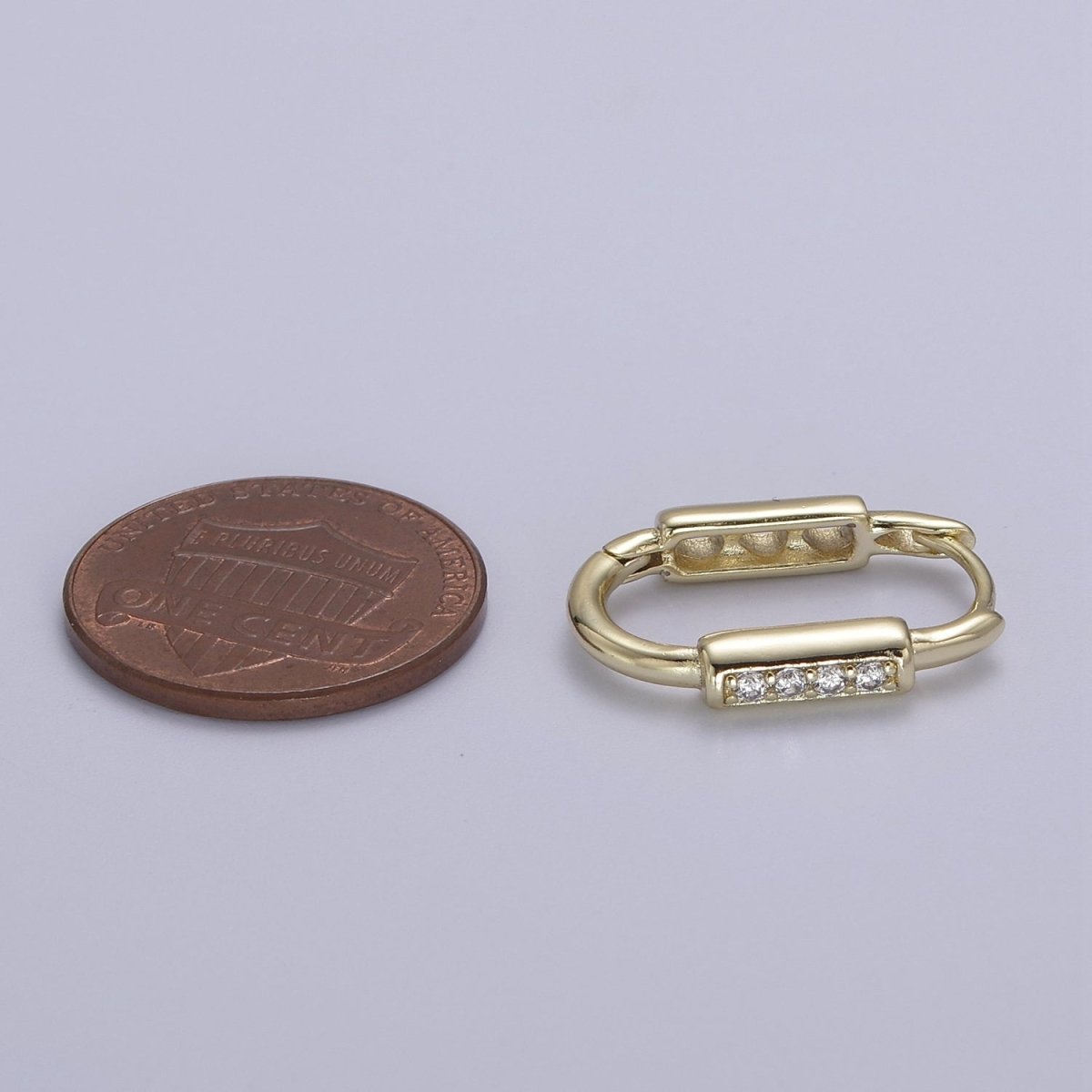 14k Gold plated Rectangular Hoop Earring Classic Gold Oblong Hoop Earring Minimalist Rectangle Earring V-158 - DLUXCA