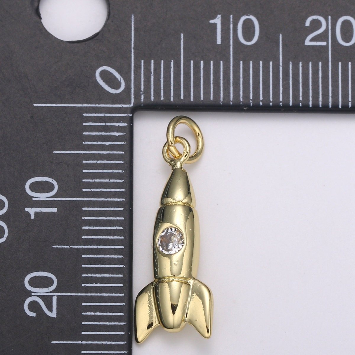 14K Gold plated Rocket Charm Cute Rocket Ship Charm Pendant for Necklace Bracelet Earring Component Supply D-774 - DLUXCA