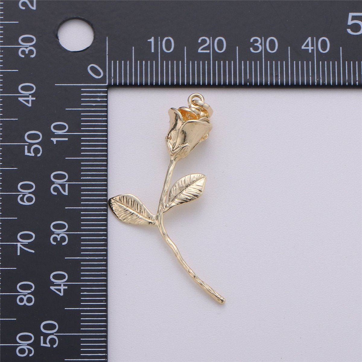14k Gold plated rose pendant Gold Rose Pendant Rose Charm Gold Rose Pendant Charm Necklace Gold Little Rose Necklace Rose Flower Pendant I-050 - DLUXCA