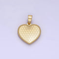 14K Gold plated Round Textured Minimalist Heart Pendant in Gold & Silver | AA1265