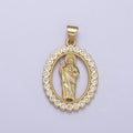 14k Gold plated Saint Jude Pendant San Judas Tadeo Charm necklace, religious jewelry, catholic necklace, San Judas Tadeo charm H-226 - DLUXCA