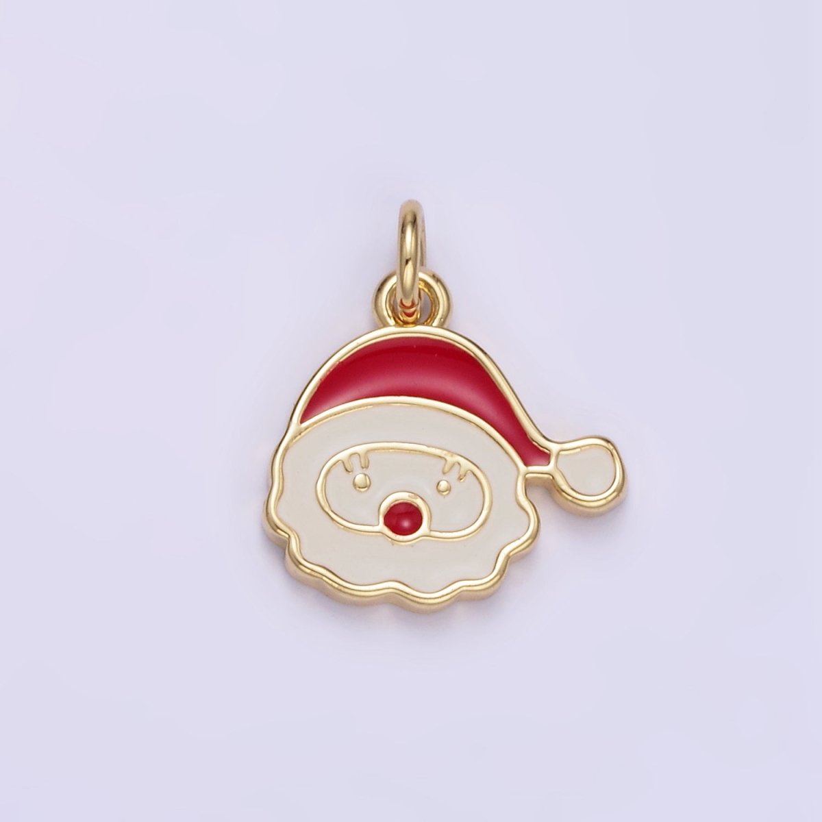 14K Gold plated Santa Claus Christmas Enamel Charm | D500 - DLUXCA